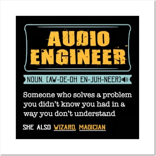 Funny Audio Engineer Definition Sound Technician Engineer Posters and Art